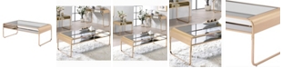 Furniture of America Kiruna Glass Top Coffee Table